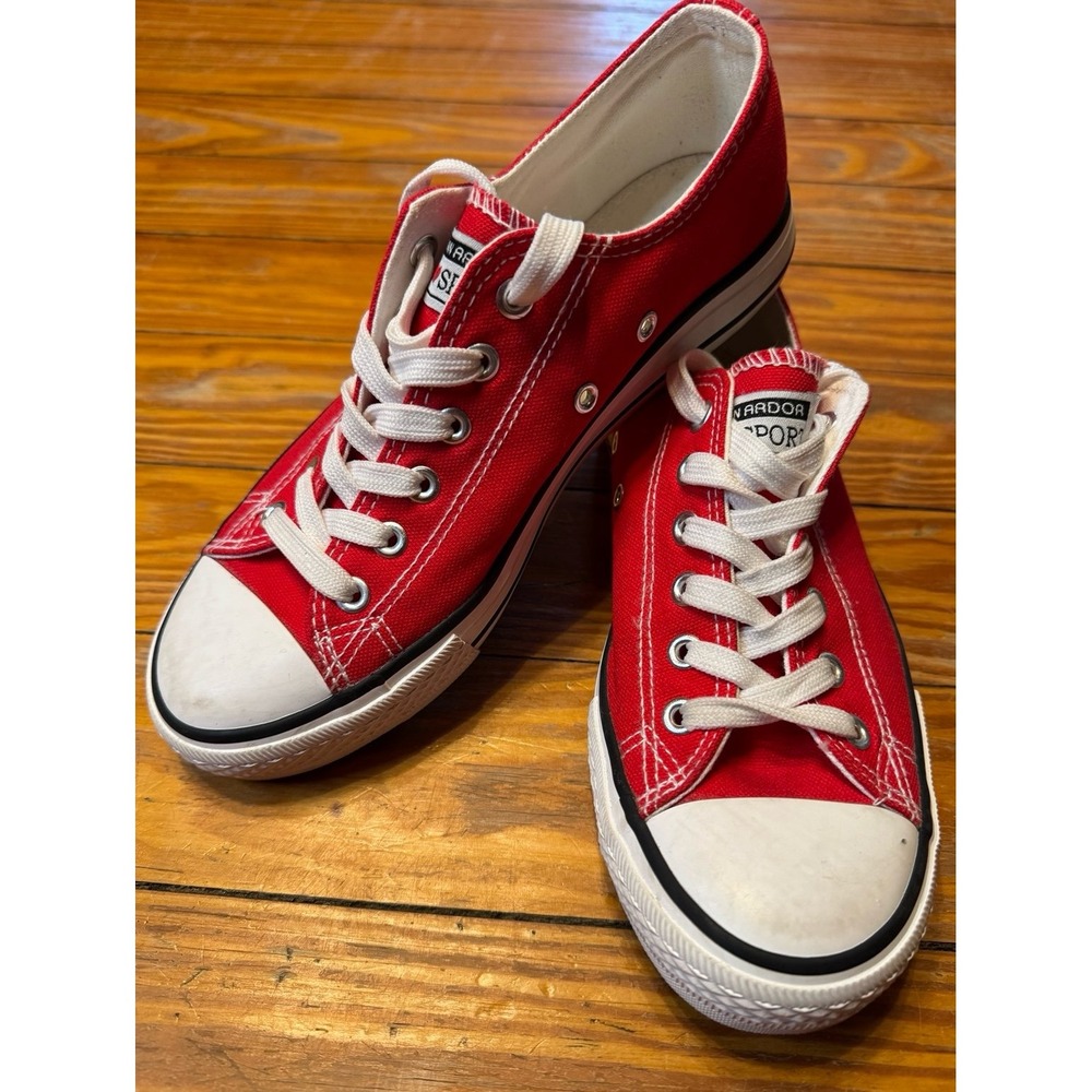 Jenn Ardor Red Canvas Sneakers Size 8.5 - Picture 2 of 11